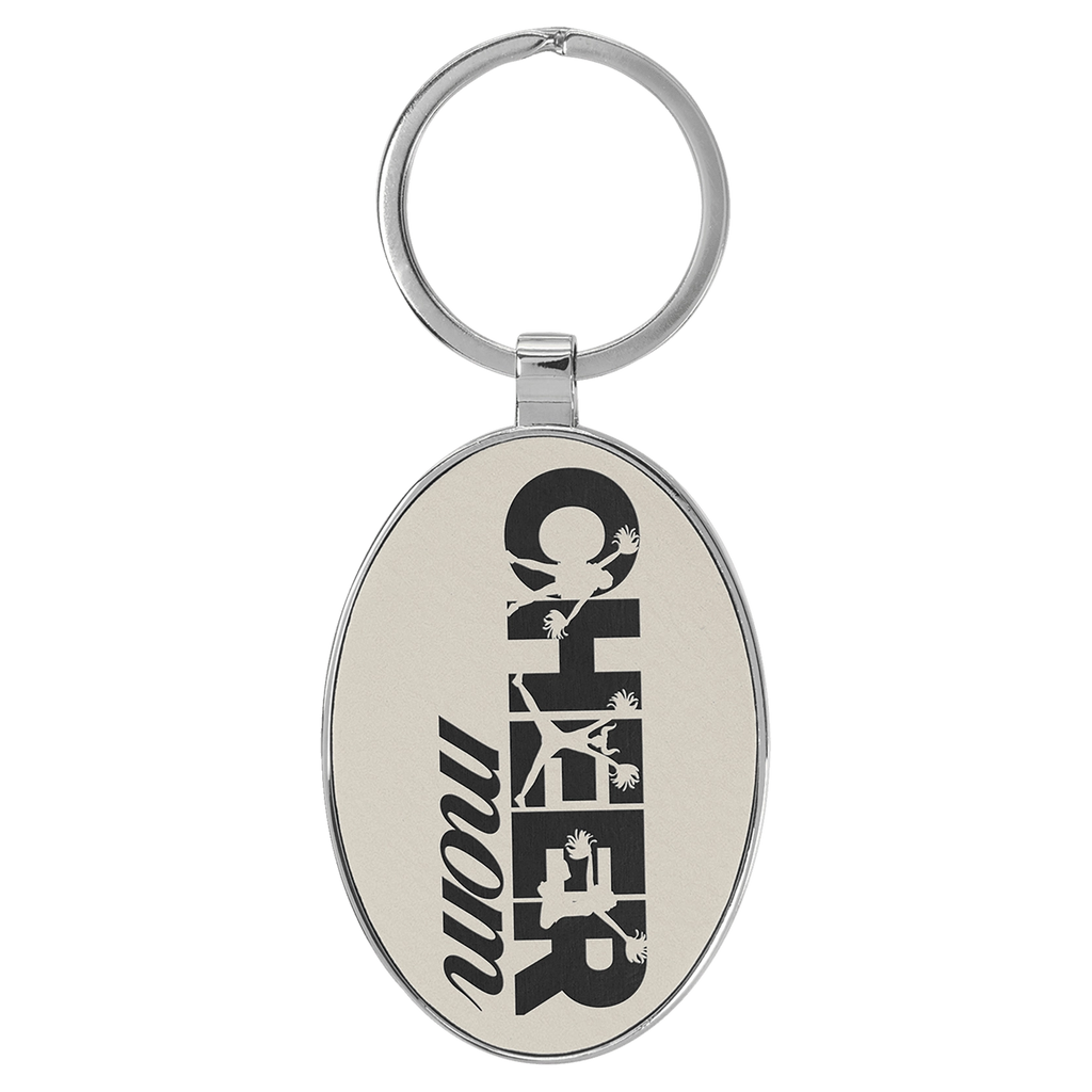Leatherette/Metal Oval Keychain