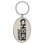Leatherette/Metal Oval Keychain