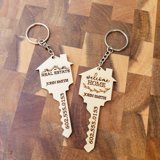 24 Pack of Real Estate Agent Personalized "KEY" Keychains
