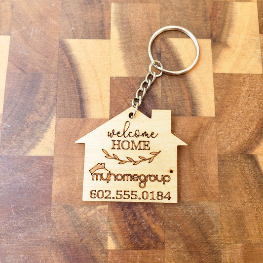 24 Pack of Real Estate Agent Personalized "HOUSE" Keychain