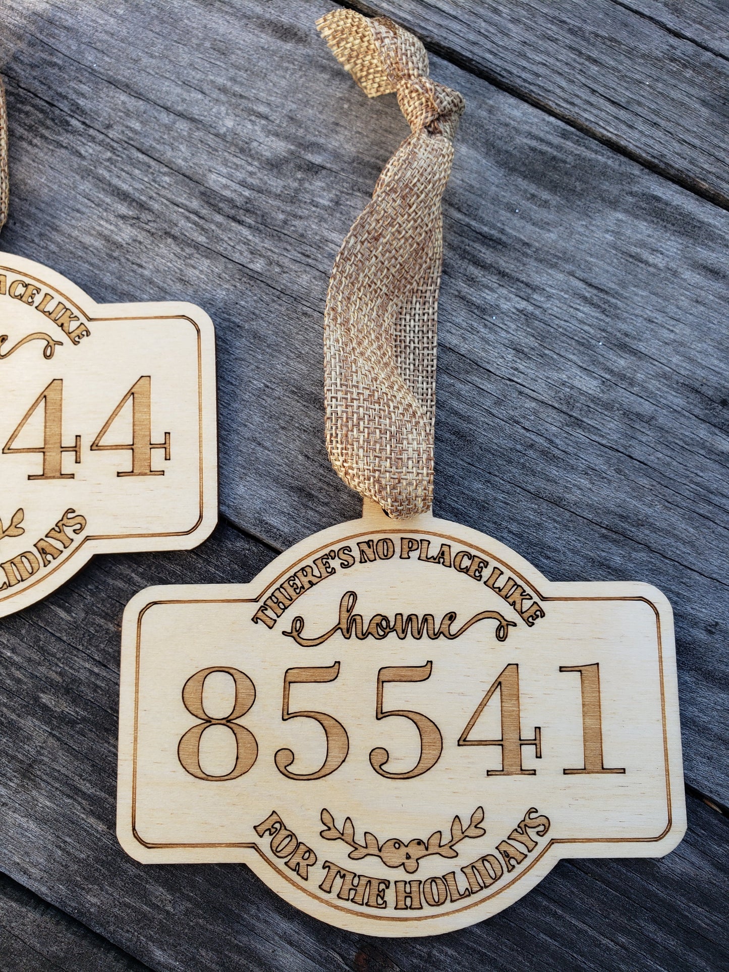 6 Pack of Zip code Christmas Ornament - "There's No Place Like Home"
