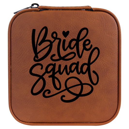 Bride Squad Faux Leather Travel Jewelry Box