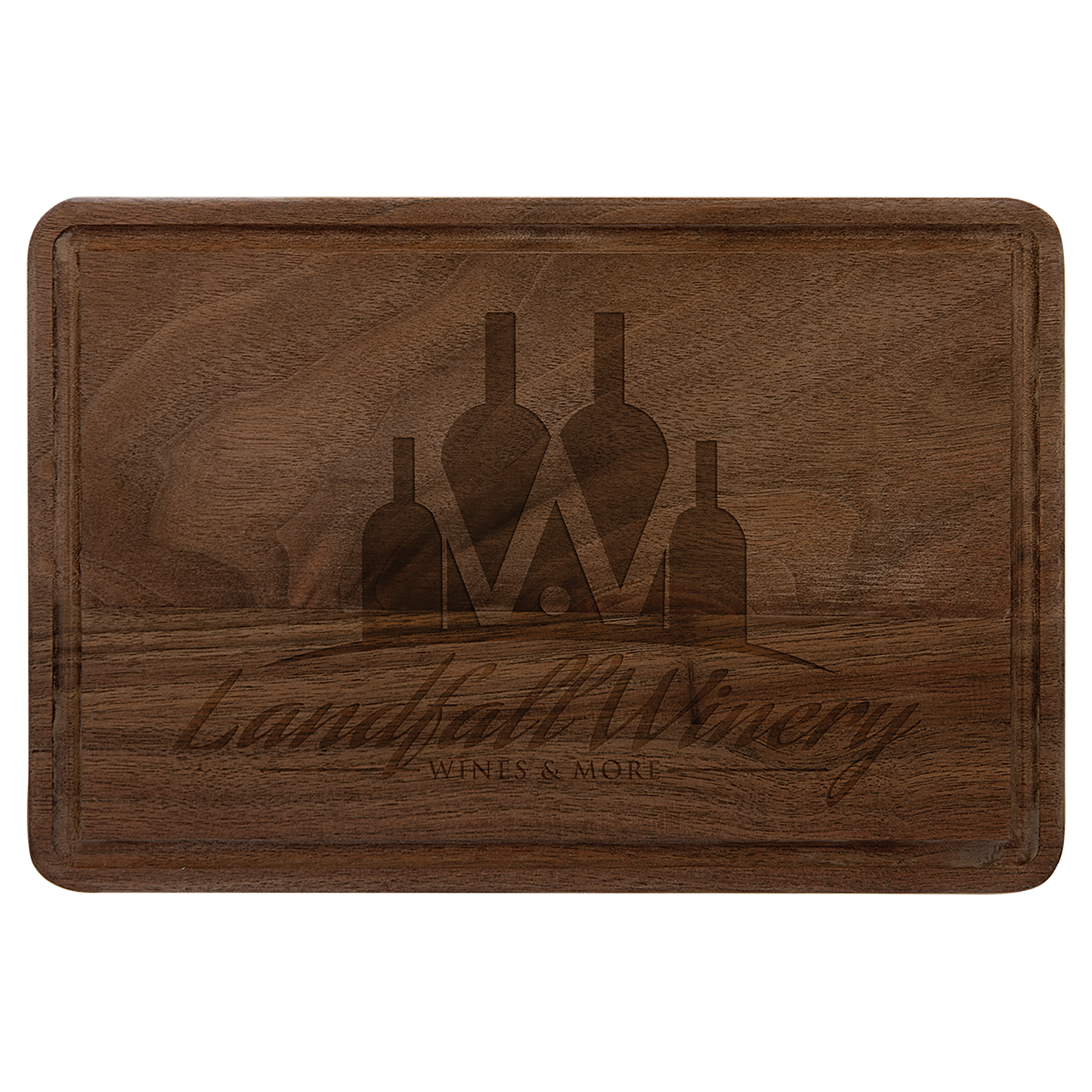 Personalized 9" x 6" Walnut Drip Ring Cutting Board