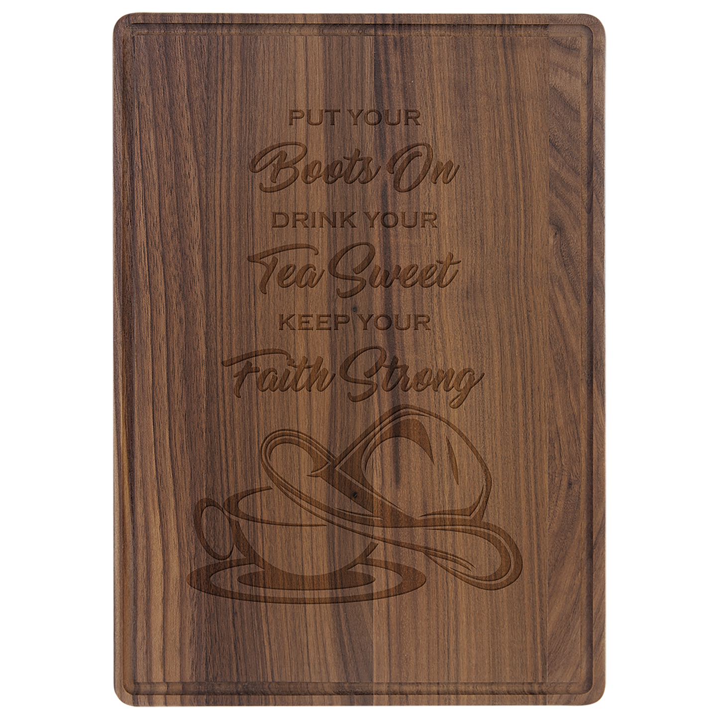 Personalized 13" X 9" Walnut Drip Ring Cutting Board