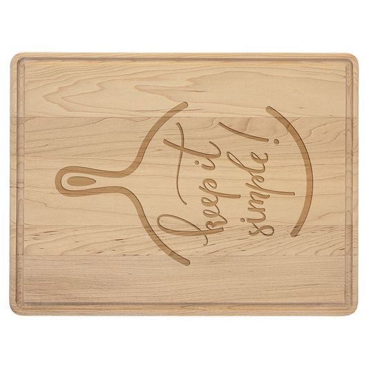 Personalized 11" X 8" Maple Drip Ring Cutting Board