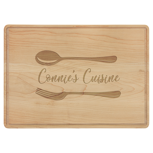 Personalized 13" X 9" Maple Drip Ring Cutting Board