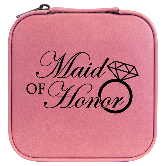 Maid of Honor Faux Leather Travel Jewelry Box